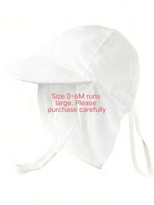 1pc Baby Sun Hat, Unisex, UPF 50+ UV Protection - White - View 6
