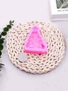 1pc Pink Liquid Silicone Material Silicone Mold Christmas Tree Resin Accessories Silicone Mold For Making Plaster Aromatherapy Christmas Decoration Stickers Fridge Magnets And Other Handmade Art Crafts - Christmas Tree - View 5