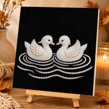 1 New Pearl Art Set, Including Pearls, Canvas And Tools, Ideal As Home Wall Decoration Gift, With Inner Frame - A - View 2