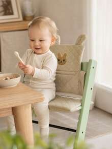 Cartoon Baby Growth Chair Seat Cushion Suitable For Stokee Children's Dining Chair Back Cushion Infant Feeding Chair Pad - Khaki - View 4