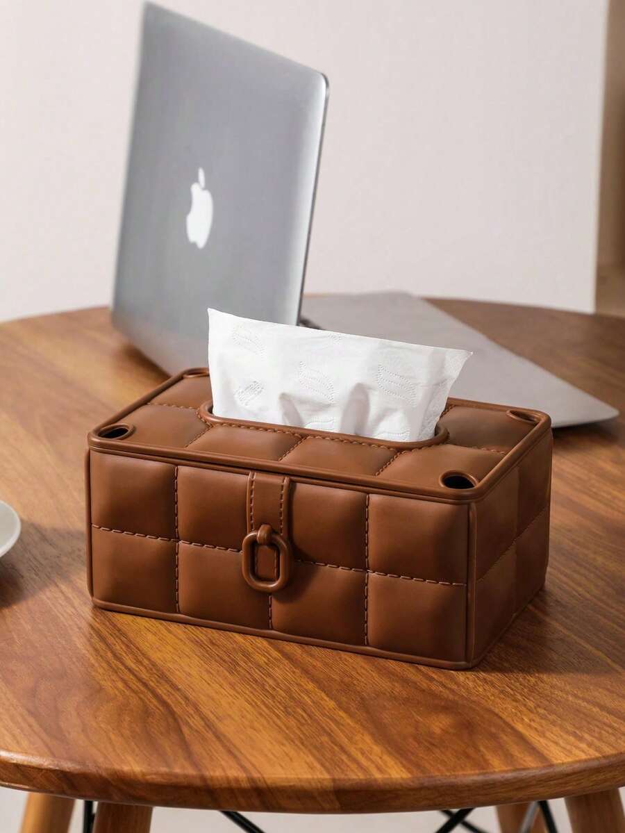 OBOVAY 1 Imitation Leather Tissue Box, Elegant Luggage Tissue Box Design, Fashionable Desktop Tissue Box, Office And Home Tissue Storage Box, Suitable For Living Rooms, Hotels And Restaurants, Offices, Cars, Enhancing Your Space Decoration - Bag Style - View 1