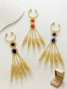 1pc Personalized Antique Belly Dance Props Golden Girl Performance Nails For Women - Multicolor - View 9