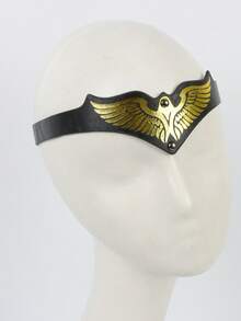 1pc Viking Headband Medieval Retro PU Leather Forehead Band Women's Gold Wing Print Pattern Forehead Ornament Renaissance Celtic LARP Role Play Halloween COS Headpiece Accessory - Headdress - View 6