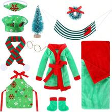 Bộ quần áo búp bê Elf cho kệ sách Giáng Sinh, phù hợp cho đồ chơi búp bê 30cm, phụ kiện quần áo búp bê (không kèm búp bê, túi ngủ mở ngẫu nhiên bên trái hoặc bên phải) - Nhiều màu - Xem 6