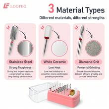 30Pcs Nail Drill Bit Set With 3/32" Shank, E-File Accessories For Gel Removal, Nail Shaping And Cuticle Cleaning, Manicure, Pedicure, Salon And Home Use - Multicolor - View 3