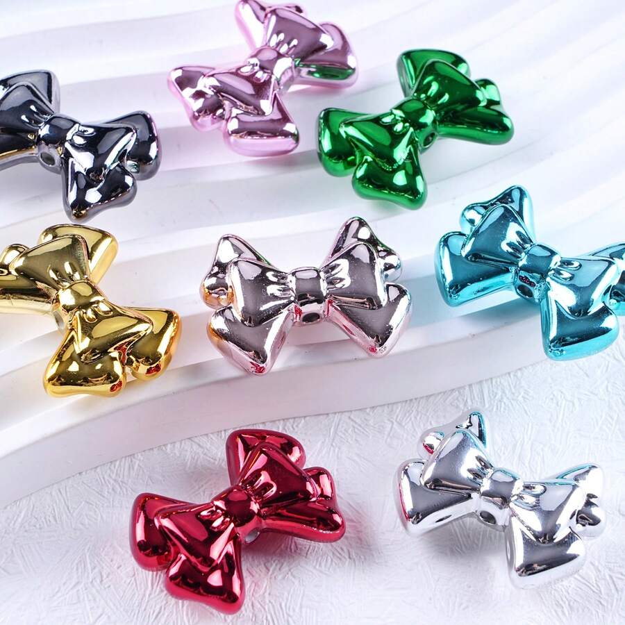Solid Color Dazzling UV Layered Music Bow Macaron DIY Bracelet Earrings Hair Clip Bead Material Jewelry Accessories