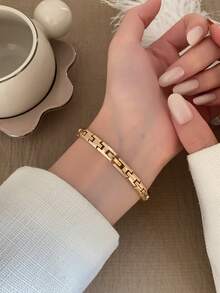 1件經典金色女款手錶，圓盤面，細錶帶，時尚優雅，適合日常配戴、派對或送禮 - 金色 - 查看 5