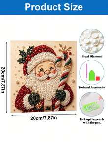 Handmade Pearl Painting Set With Frame, Christmas Penguin Pattern Design, Full Set Of Hand Tools, Wall Decoration, Christmas Gifts. - A - View 5