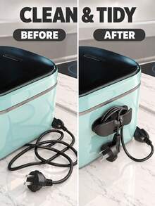 1/3/5pcs No-Drill Appliance Cable Organizer, Space-Saving Power Cord Winder Multi-Function Cable Management Holder, Suitable For Home Bedroom Bathroom Dorm Office Decor, Essential For Back To School, Kitchen Storage And Organization Accessory - Multicolor - View 4