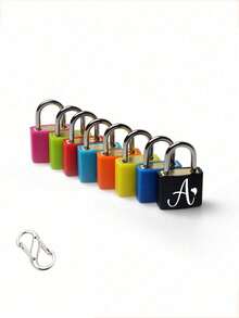 Khóa móc nhỏ di động họa tiết chữ hình trái tim màu trắng, khóa móc kèm 2 chìa, khóa hành lý vỏ đen, nhỏ gọn và bền bỉ, khóa hành lý mini, khóa chìa kim loại cho túi du lịch, bền lâu, khóa đồng nhỏ có vỏ, dùng cho ba lô, vali, túi laptop, quà tặng tựu trường, tốt nghiệp, Giáng sinh, Halloween - Nhiều màu - Xem 9