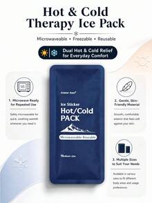 1pc Reusable Gel Ice Pack, Hot & Cold Compress For Shoulder, Knee, Back, Neck, Head, Joint Muscle Recovery, Soft Physical Cooling Pad For Sports Fitness, Soothing Massage Tool, Home Essential - Multiple Styles - View 7