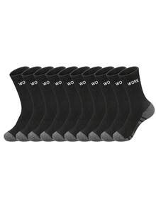1/5/10/20 Pairs Men's Casual Striped Letter Socks, All-Season Mid-Calf Sports Socks Suitable For Home And Office - Multicolor - View 21