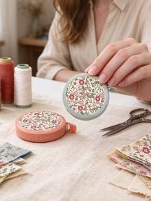 Vintage Floral Print Retractable Tape Measure, Mini Portable Soft Leather Tape Measure, 150cm/60in Measuring Length, Suitable For Home, Tailoring, Sewing, Office, Family And Learning - Multicolor - View 2