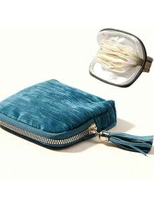 New Jewelry Bag High-End Exquisite Accessories Bracelet Bangle Necklace Storage Bag Portable Zipper Jewelry Box - Peacock Blue - View 7