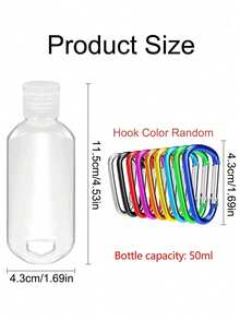 Transparent Keychain Bottle With Flip Lid, Portable Travel Refill Container, Suitable For Hand Soap, Shampoo, Body Wash, Lotion, Home Bathroom Autumn Back To School Decor Accessory - Multicolor - View 3