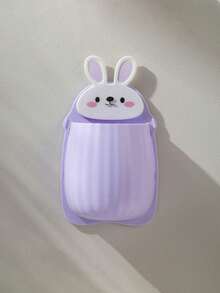 1pc Cute Rabbit Shaped Wall-Mounted Toothbrush & Toothpaste Holder - Space-Saving Bathroom Storage Rack, Multi-Color Options, Washbasin Organizer, Also Suitable For Storing Hairbrushes & Makeup Brushes, Drill-Free Wall-Mounted Storage Box, Home Bathroom Organization Essential - A - View 16