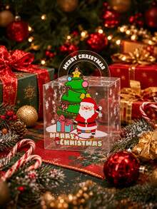 5pcs/Set Christmas Eve Santa Claus Christmas Tree Gift Box For Holiday Party Favors, New Christmas PET Gift Box For New Year's Eve And Christmas Packaging - Gift Box - View 1