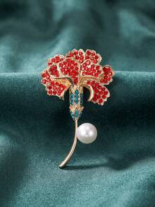 Luxury Enamel Rhinestone Carnation Brooches - Flower Pins For Women Unisex Mother's Day Jewelry Accessories Gifts Badges Decoration - Carnation - View 13