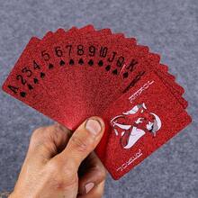 1 Set 54pcs Red & Gold Colorful Card Game Cards, Waterproof Multi-Player Game Card Set, Magic Pack, Wedding Party Birthday Holiday Table Game Gift Collection - Red - View 2