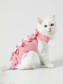 1pc Adjustable Breathable Recovery Vest For Cats, Post-Surgery Anti-Licking Abdominal Wound Protector, Suitable For Spaying/Neutering And Weaning, All Seasons - Multicolor - View 11