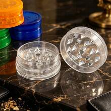 1pc, Multi-Color Optional Mini Plastic Grinder, Double-Layer Detachable Manual Crushing Tool, Portable Double-Layer Plastic Grinding Box, Magnetic Transparent Shell Manual Crushing Tool, Multi-Color Optional - Multicolor - View 3