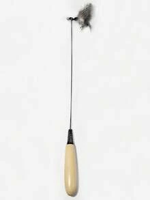 Wooden Handle Long Pole Cat Teaser Wand With Feather And Bell, Replaceable Head Cat Toy For Self-Entertainment And Boredom Relief, Pet Toy - View 7