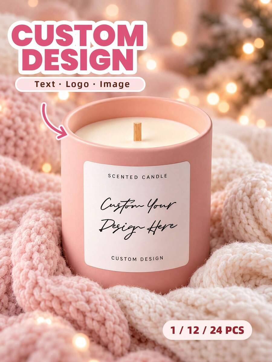 1/12/24pcs Customizable DIY Handmade Aromatherapy Candle Stickers, Suitable For Self-Made Aromatherapy Labels, Fragrance Gift Boxes, Handmade Product Decoration, Perfect For Craft Enthusiasts, Friends, Customers, Gift Recipients. Ideal For Weddings, Parties, Birthdays, Halloween, Christmas - Multicolor 2 - View 1