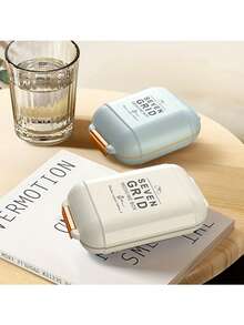 2pcs 7-Day Pill Box, Large Capacity Dust-Proof & Moisture-Proof Medicine Storage Box, Perfect For Carrying Medication Outdoors - Multi-color - View 5