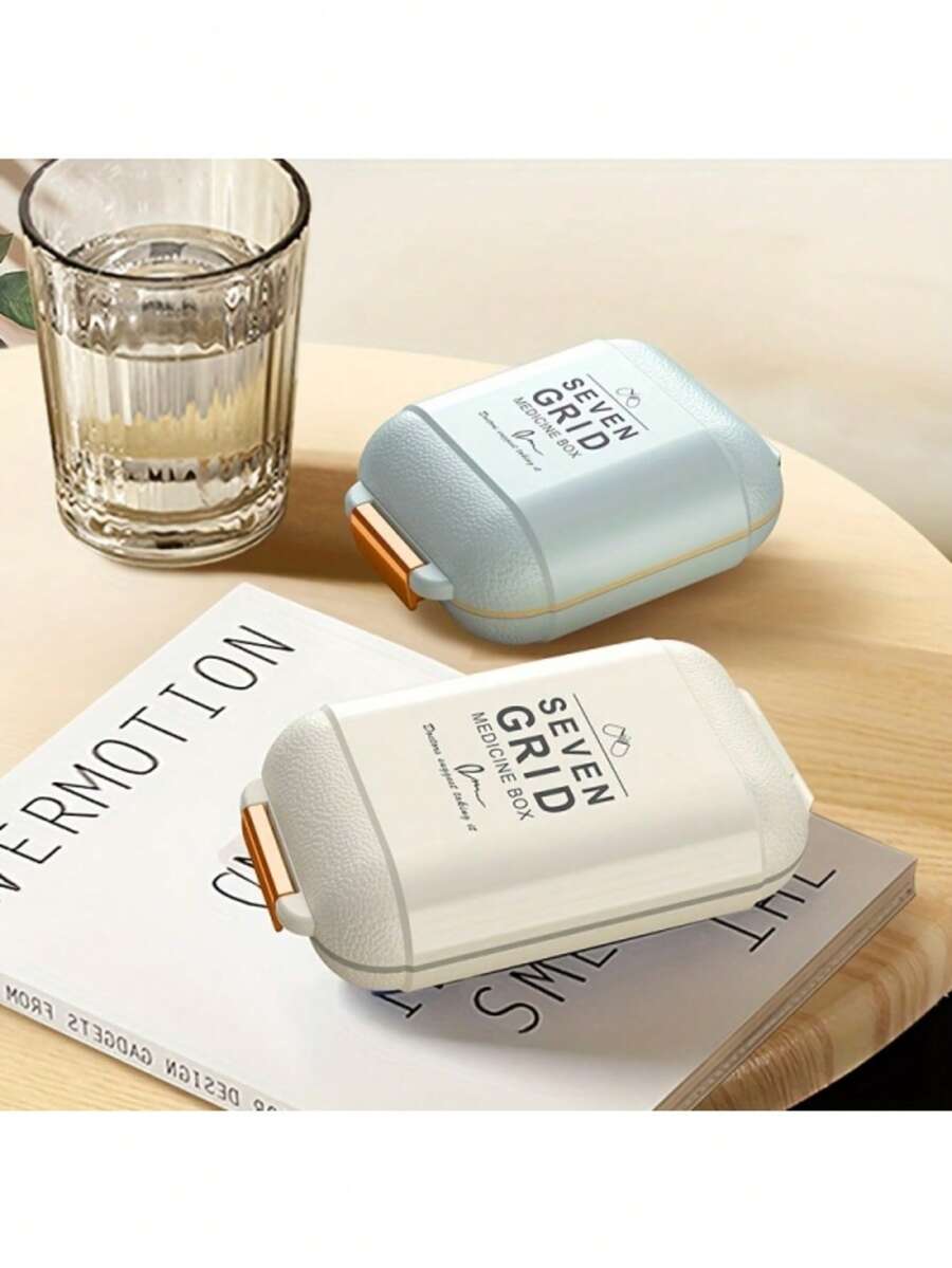 2pcs 7-Day Pill Box, Large Capacity Dust-Proof & Moisture-Proof Medicine Storage Box, Perfect For Carrying Medication Outdoors - Multi-color - View 1