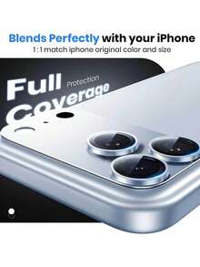 1片相機鏡頭螢幕保護膜，相容 iPhone 18 Pro Max/18 Pro，防碎裂、強黏著，適用於手機殼，金屬強化玻璃後置相機螢幕保護膜 - 淺藍色 - 查看 4