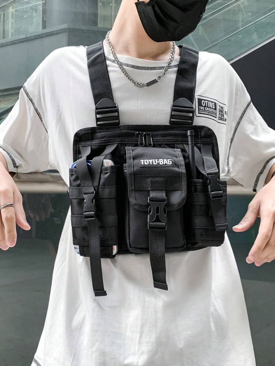 TIANDINGYU Multifunctional Sling Chest Bag, Fashion Street Dance Outfit Backpack, Outdoor Hiking Functional Backpack, Tactical Bag, Repairman Tool Bag, Delivery Driver Chest Bag, Techwear Bag, Boyfriend Gift