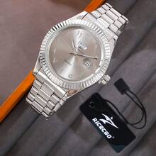 RICECGO 1pc Classic Men's Quartz Watch Suitable For Business Meetings, Gift, Includes Box! - Silver - View 6