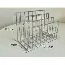 This Modern Metal Bookshelf And Desktop Organizer Set Features A Minimalist Wrought-Iron Design, Combining Book Storage With A Multifunctional Holder For Magazines And Newspapers-Perfect For Organizing And Decorating Home Office Spaces. - Multicolor - View 8