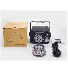 DJ Disco Projector Light, USB-Powered LED Light, With Remote Control And Sound-Activated Function, Multi-Pattern RGB Color Light, Suitable For Birthday Parties, Bars, KTVs, Weddings, Small Gifts, Singing And Dancing. - Black - View 12