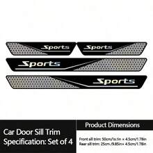 4pcs Car Interior Stickers Sports Car Door Sill Protector Laser Welcome Light Pedal Universal Laser Door Sill Strip - A-laser - View 13