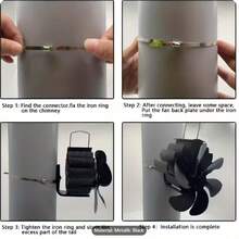 Heat Powered Stove Fan For Chimney Pipe No Electricity Fireplace Fan - one-size - View 4