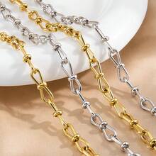 1m Stainless Steel Bowknot Chain Rope Knot Chain Cross Chain Suitable For DIY Hip Hop Punk Style Necklace Bracelet Jewelry Accessories - Stainless Steel Chain - View 3