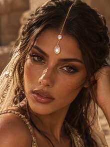 STONEFANS قطعة واحدة سلسلة جبهة بتصميم قطرة ماء، إكسسوار رأس تقليدي بأسلوب بوهيمي عصري للعروس وحفلات الزفاف - متعدد الألوان - مشاهدة 1