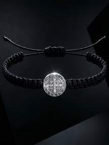 1pc Handmade Woven Bracelet - Black - View 3