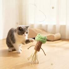 1pc New Cute Frog Corn Cob Cat Teaser Toy, Raffia Material, Teething, Scratch-Resistant And Durable, For Cat Self-Entertainment - Multicolor - View 6
