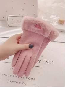 Women's Touchscreen Gloves, Waterproof, Soft & Warm Wool Lining, Outdoor Winter Gloves - Pink - View 1