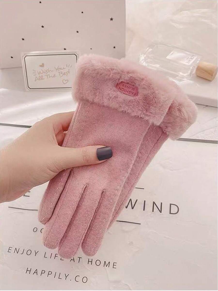 Women's Touchscreen Gloves, Waterproof, Soft & Warm Wool Lining, Outdoor Winter Gloves - Pink - View 1
