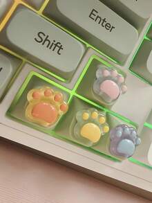Stiker Kuku Motif Cakar Kucing Lucu dan Kue Realistis untuk Keyboard, Alat Bantu Mengetik pada Kuku, Stiker Dekorasi Kuku Transparan, Cocok untuk Wanita Kantoran, Kompatibel dengan Berbagai Keyboard. Bergaya dan Lucu - Sempurna untuk Pecinta Keyboard. - Satu ukuran cocok untuk semua. - View 3