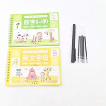2pcs Fun Magic Calligraphy Practice Notebooks + 1 Pen Holder + 5 Refills, Beginner Digital English Calligraphy Practice Notebooks, Fun Calligraphy Practice Notebooks - Student Education Learning Materials - Practice English Letter Writing, Drawing And Art Activities - Learning And Education Writing Assistant Tools, Christmas And Thanksgiving Gifts - Multicolor - View 10