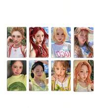 Bộ 8 thẻ ảnh idol dễ thương, thẻ sưu tập phong cách mùa hè, phù hợp để trưng bày trong album ảnh, thẻ ảnh quà tặng Idol Hearts2Hearts - Nhiều màu - Xem 6