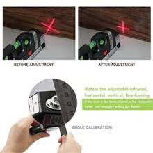 Nivel Laser 3 Burbujas Cinta Métrica Regla Cruz Horiz Vertic Nivel Láser Multipropósito, Líneas Láser Transversales Horizontales y Verticales Estándar, Línea Láser 8 Pies Medida Cinta Regla Regla Estándar y Métrica Ajustada Laser Level Láseres de Línea - Negro - Ver 9