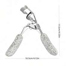 1pc Rhinestone Decorated High-End Faux Diamond Wide Angle Eyelash Curler With Rubber Pad, Essential Makeup Tool For Curling Eyelashes, Portable Eyelash Curler And Styler, Long-Lasting Natural Lift, Suitable For All Eye Shapes, Portable And Durable Eye Makeup Tool - Multicolor - View 6