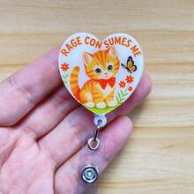 Funny Retractable D Card Holder Reel With Cute Cartoon Design,Teacher Nurse Hospital Badge Holder Office Lanyard Gift 1pc - A - View 11