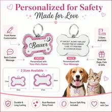 Vow&Vine Stainless Steel Bone Pet Dog Tag, Customizable Engraved Name & Phone Number, Colorful Metal Anti-Lost Pendant, Universal Cat & Dog ID Tag - Multicolor - View 5