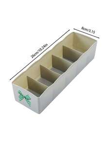 5-Compartment Bowknot Sock Storage Box, Plastic Drawer Storage Box, Stackable Underwear Storage Box, Desktop Cosmetic Storage Box, Divided Storage Box, Suitable For Home, Closet, Bathroom, Desktop And Other Multi-Functional Storage, Closet Organization, Housewarming Gift - Multicolor - View 11